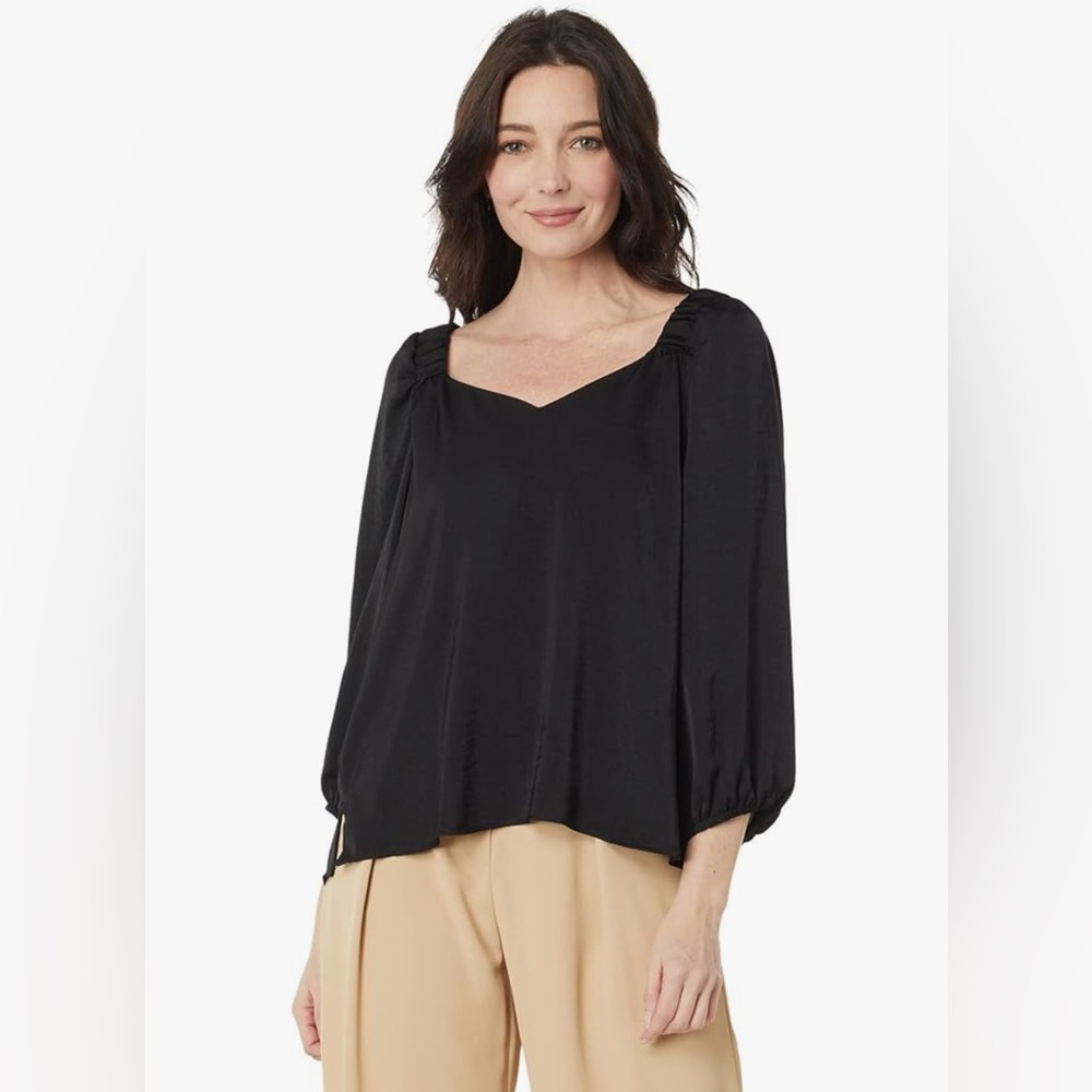 Vince Camuto 3/4 Sleeve Ruch Shoulder Sweetheart/V-Neck, NWTS, Size XS